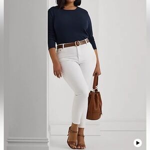 Lauren Ralph Lauren Jeans High Rise Straight Ankle Comfort Stretch Women's 22W